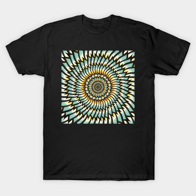 Sunshine and Sky Mandala -Intricate Digital Illustration - Colorful Vibrant and Eye-catching Design for printing on t-shirts, wall art, pillows, phone cases, mugs, tote bags, notebooks and more T-Shirt by cherdoodles